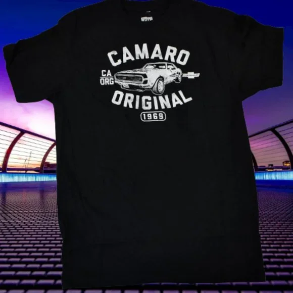GM Chevrolet Mens 1969 Camaro CA Original Black Tee Shirt New Medium - Picture 1 of 5